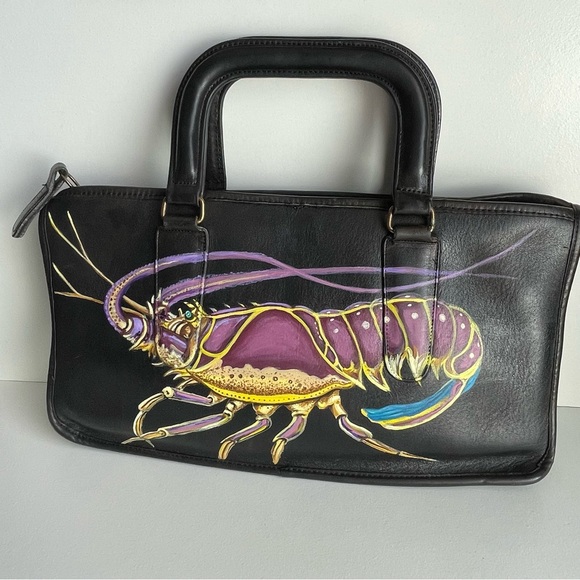 Vintage Coach NYC Lobster Art Slim Leather satchel Handbag 1970’s - Picture 7 of 16